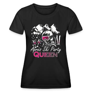 Skifahrerin Apres Ski Skihase Party Pistensau - Frauen Funktions-T-Shirt - Schwarz - Vorne - AI Model Female 172 light (172cm)