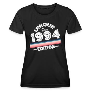 Unique depuis 1994 Edition Anniversaire Millésime 1994 - T-shirt sport Femme - noir - Devant - AI Model Female 172 light (172cm)
