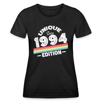 Unique depuis 1994 Edition Anniversaire Millésime 1994 - T-shirt sport Femme - noir - Devant - AI Model Female 172 light (172cm)