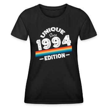 Unique depuis 1994 Edition Anniversaire Millésime 1994 - T-shirt sport Femme - noir - Devant - AI Model Female 172 light (172cm)