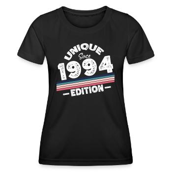 Unique depuis 1994 Edition Anniversaire Millésime 1994 - T-shirt sport Femme - noir - Devant - AI Model Female 172 light (172cm)
