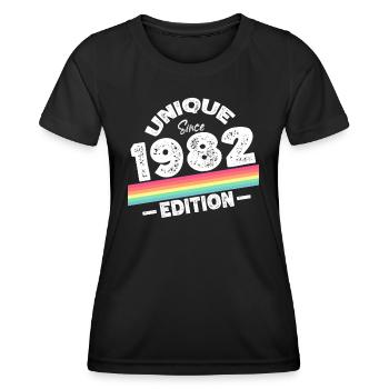 Unique seit 1982 Edition Geburtstag Vintage 1982 - Frauen Funktions-T-Shirt - Schwarz - Vorne - AI Model Female 172 light (172cm)