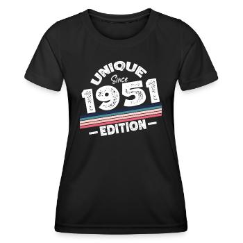 Unique Since 1951 Edition Birthday Vintage 1951 - Women's Functional T-Shirt - black - Front - AI Model Female 172 light (172cm)