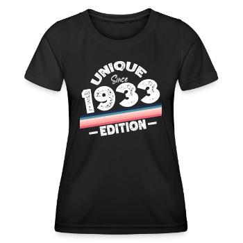 Unique seit 1933 Edition Geburtstag Vintage 1933 - Frauen Funktions-T-Shirt - Schwarz - Vorne - AI Model Female 172 light (172cm)