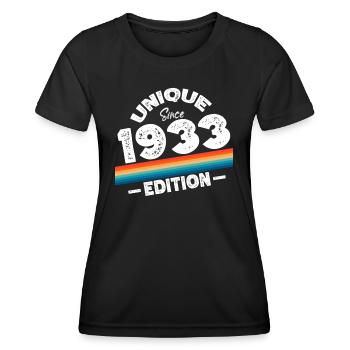 Unique seit 1933 Edition Geburtstag Vintage 1933 - Frauen Funktions-T-Shirt - Schwarz - Vorne - AI Model Female 172 light (172cm)