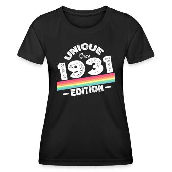 Unique Since 1931 Edition Birthday Vintage 1931 - Women's Functional T-Shirt - black - Front - AI Model Female 172 light (172cm)