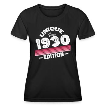 Unique seit 1930 Edition Geburtstag Vintage 1930 - Frauen Funktions-T-Shirt - Schwarz - Vorne - AI Model Female 172 light (172cm)