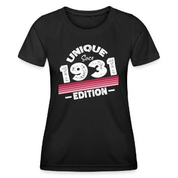 Unique Since 1931 Edition Birthday Vintage 1931 - Women's Functional T-Shirt - black - Front - AI Model Female 172 light (172cm)