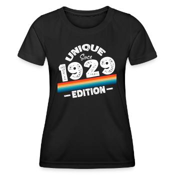 Unique seit 1929 Edition Geburtstag Vintage 1929 - Frauen Funktions-T-Shirt - Schwarz - Vorne - AI Model Female 172 light (172cm)