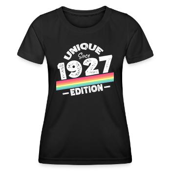 Unique Since 1927 Edition Birthday Vintage 1927 - Women's Functional T-Shirt - black - Front - AI Model Female 172 light (172cm)