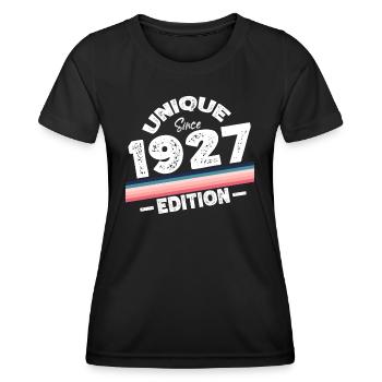 Unique Since 1927 Edition Birthday Vintage 1927 - Women's Functional T-Shirt - black - Front - AI Model Female 172 light (172cm)