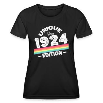 Unique since 1924 Edition Birthday Vintage 1924 - Women's Functional T-Shirt - black - Front - AI Model Female 172 light (172cm)