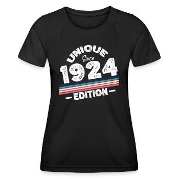 Unique since 1924 Edition Birthday Vintage 1924 - Women's Functional T-Shirt - black - Front - AI Model Female 172 light (172cm)
