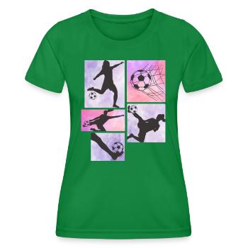 Frauen Mädchen Fußball Fußballspielerinnen - Frauen Funktions-T-Shirt - Kelly Green - Vorne - AI Model Female 172 dark (172cm)