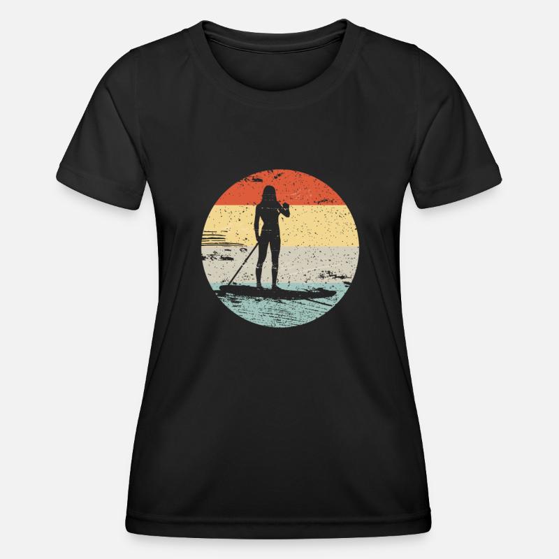 Paddle Board SUP Vintage Look Gift - Women's Functional T-Shirt - black
