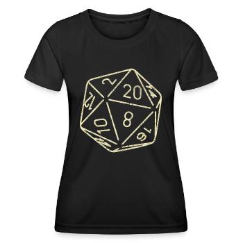 Dice Board Game 20 Sides Dungeons RPG Dragon - Women's Functional T-Shirt - black - Front - AI Model Female 172 light (172cm)