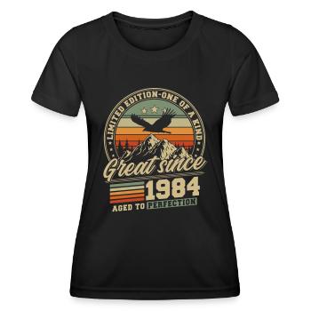 Great Since 1984 Vintage 1984 Vintage - Women's Functional T-Shirt - black - Front - AI Model Female 172 light (172cm)
