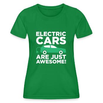 Electric cars advantages over combustion engines Diesel - Women's Functional T-Shirt - kelly green - Front - AI Model Female 172 dark (172cm)