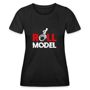 Sports en fauteuil roulant - T-shirt sport Femme - noir - Devant - AI Model Female 172 light (172cm)
