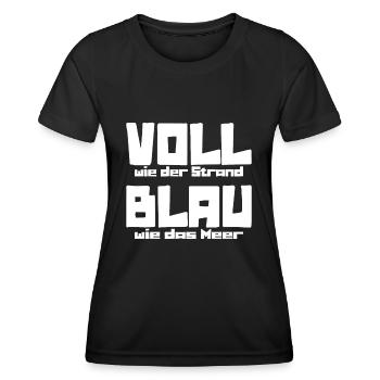 Voll wie der Strand Blau wie das Meer - Frauen Funktions-T-Shirt - Schwarz - Vorne - AI Model Female 172 light (172cm)
