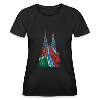 Kölner Dom Köln Karneval - Frauen Funktions-T-Shirt - Schwarz - Vorne - AI Model Female 172 light (172cm)