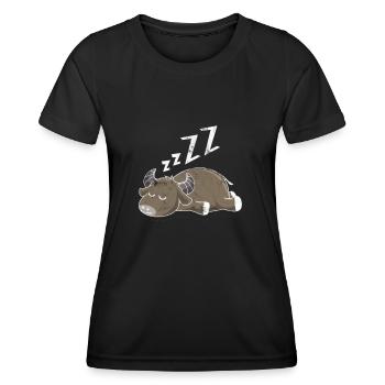 Buffle endormi - T-shirt sport Femme - noir - Devant - AI Model Female 172 light (172cm)