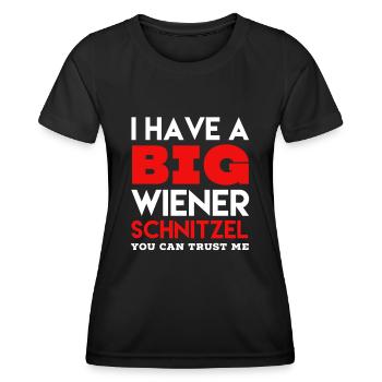 Wiener Schnitzel saying - Women's Functional T-Shirt - black - Front - AI Model Female 172 light (172cm)