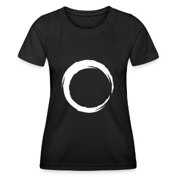 Circle line icon white - Women's Functional T-Shirt - black - Front - AI Model Female 172 light (172cm)