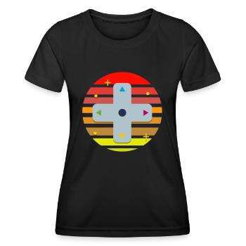 Gamepad in the sunset - Women's Functional T-Shirt - black - Front - AI Model Female 172 light (172cm)