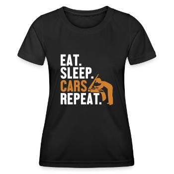 Eat Sleep Cars Repeat Mécanicien automobile - T-shirt sport Femme - noir - Devant - AI Model Female 172 light (172cm)