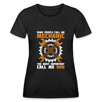 Most Important Call Me Dad Mechatroniker Kfz - Frauen Funktions-T-Shirt - Schwarz - Vorne - AI Model Female 172 light (172cm)