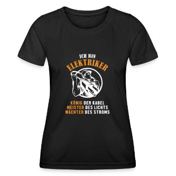Ich bin Elektriker Elektrotechniker Elektroniker - Frauen Funktions-T-Shirt - Schwarz - Vorne - AI Model Female 172 light (172cm)