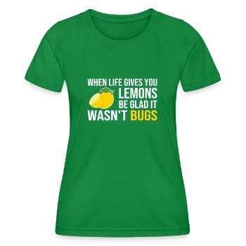 Life Gives You Lemons Not Bugs Developer Coder - Frauen Funktions-T-Shirt - Kelly Green - Vorne - AI Model Female 172 dark (172cm)