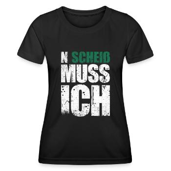 N Scheiß Muss Ich | Humor Lustig Sarkasmus - Frauen Funktions-T-Shirt - Schwarz - Vorne - AI Model Female 172 light (172cm)