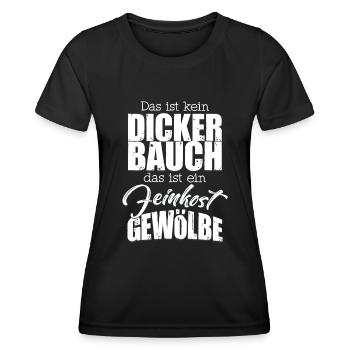 Kein dicker Bauch Feinkost Humor Lustig - Frauen Funktions-T-Shirt - Schwarz - Vorne - AI Model Female 172 light (172cm)