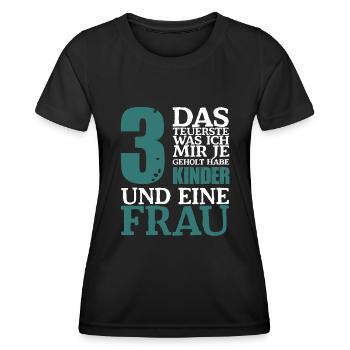Das Teuerste was ich mir je geholt habe 3 Kinder - Frauen Funktions-T-Shirt - Schwarz - Vorne - AI Model Female 172 light (172cm)