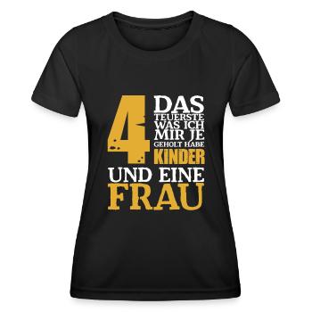 Das Teuerste was ich mir je geholt habe 4 Kinder - Frauen Funktions-T-Shirt - Schwarz - Vorne - AI Model Female 172 light (172cm)