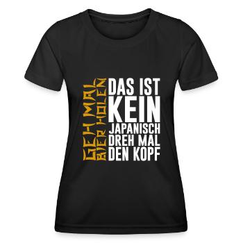 Geh mal Bier holen Japanisch Trinken Party Humor - Frauen Funktions-T-Shirt - Schwarz - Vorne - AI Model Female 172 light (172cm)