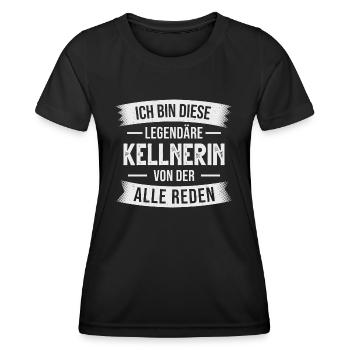 Kellnerin Gastronomie Servicekraft Bedienung - Frauen Funktions-T-Shirt - Schwarz - Vorne - AI Model Female 172 light (172cm)