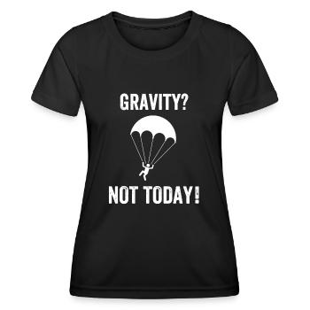Gravité? Pas aujourd’hui! - T-shirt sport Femme - noir - Devant - AI Model Female 172 light (172cm)