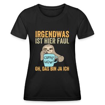 Il y a quelque chose de louche ici, oh, c’est moi - T-shirt sport Femme - noir - Devant - AI Model Female 172 light (172cm)