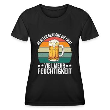 As we age, the skin needs much more moisture - Women's Functional T-Shirt - black - Front - AI Model Female 172 light (172cm)