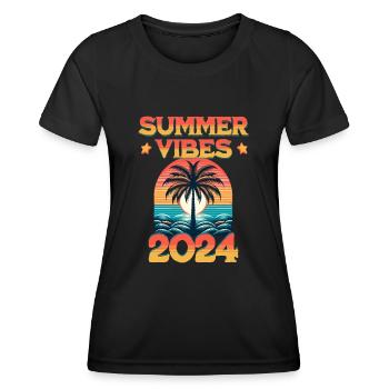 Summer Vibes 2024 - Frauen Funktions-T-Shirt - Schwarz - Vorne - AI Model Female 172 light (172cm)