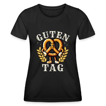Bonjour bretzel - T-shirt sport Femme - noir - Devant - AI Model Female 172 light (172cm)
