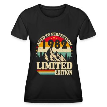 Vintage 1982 Vintage Birthday Retro Gift - Women's Functional T-Shirt - black - Front - AI Model Female 172 light (172cm)