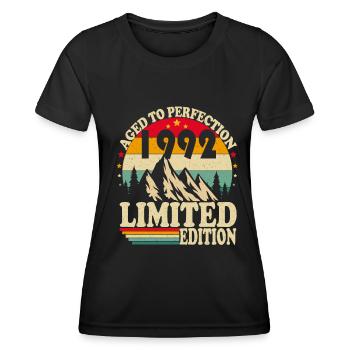 Vintage, 1992, Vintage Retro, Cadeau d’anniversaire - T-shirt sport Femme - noir - Devant - AI Model Female 172 light (172cm)