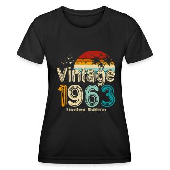 1963 Born Vintage Birthday Retro - Women's Functional T-Shirt - black - Front - AI Model Female 172 light (172cm)