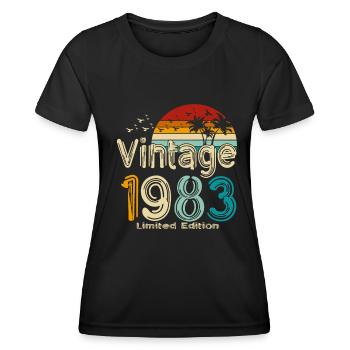 1983 Born in 1983 Vintage Retro - Women's Functional T-Shirt - black - Front - AI Model Female 172 light (172cm)
