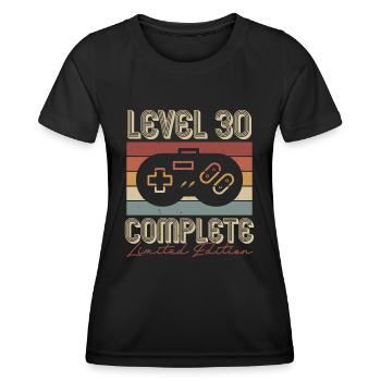30 Anniversaire 30 ans Cadeau rétro - T-shirt sport Femme - noir - Devant - AI Model Female 172 light (172cm)