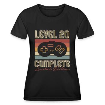 20ème Anniversaire 20 Ans Cadeau Rétro - T-shirt sport Femme - noir - Devant - AI Model Female 172 light (172cm)